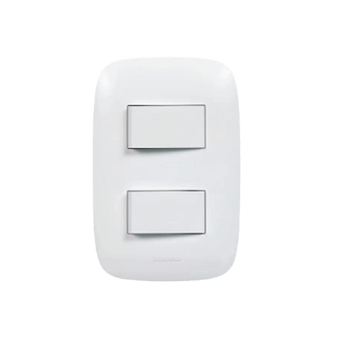 BTICINO DOMINO SENCIA INTERRUPTOR DOBLE   BLANCO 5200