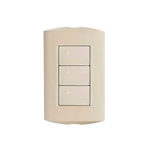 BTICINO INTERRUPTOR TRIPLE MP CREMA