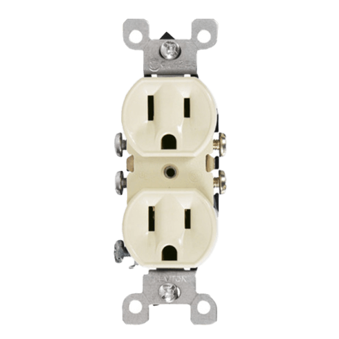 TOMA CORRIENTE TIPO LEVITON DOBLE CREMA EN PRIMERA